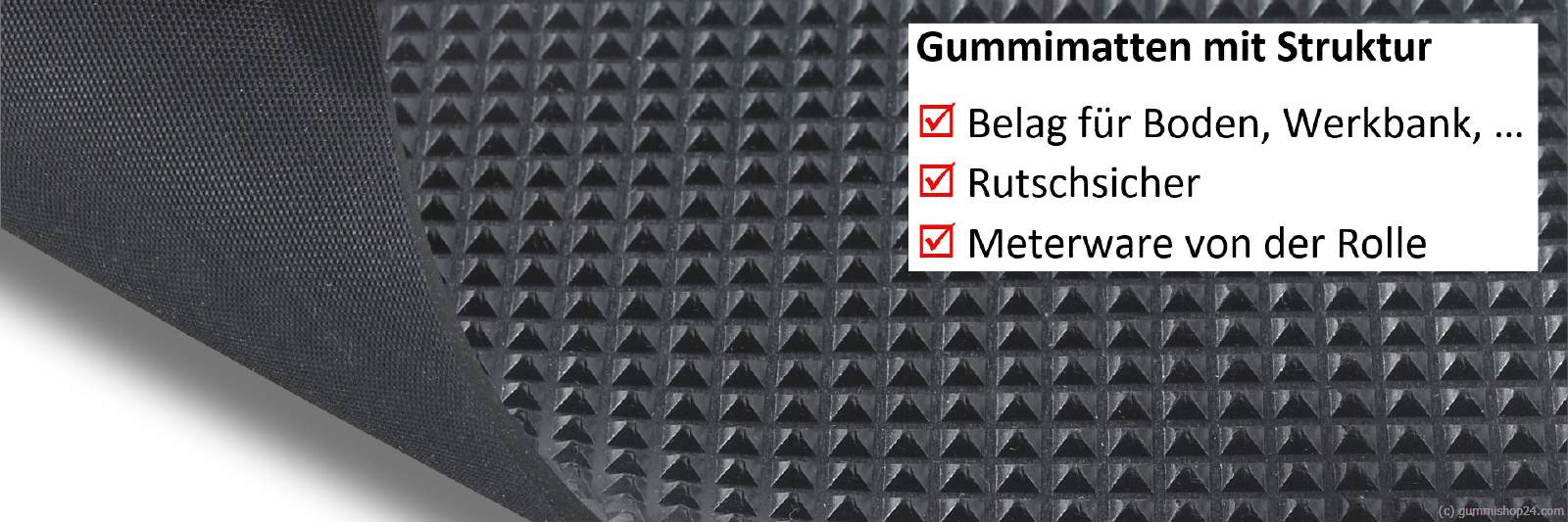 Pyramidenmatte Gummimatte schwarz